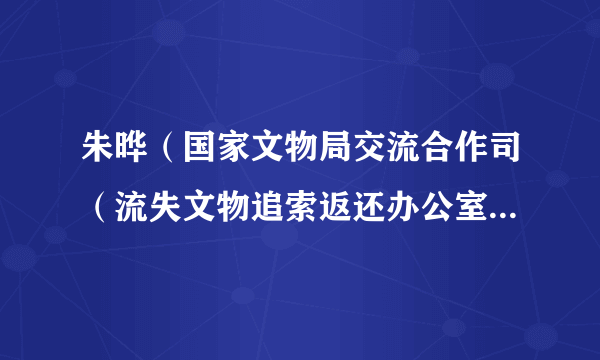 朱晔（国家文物局交流合作司（流失文物追索返还办公室）副司长（副主任）、二级巡视员）