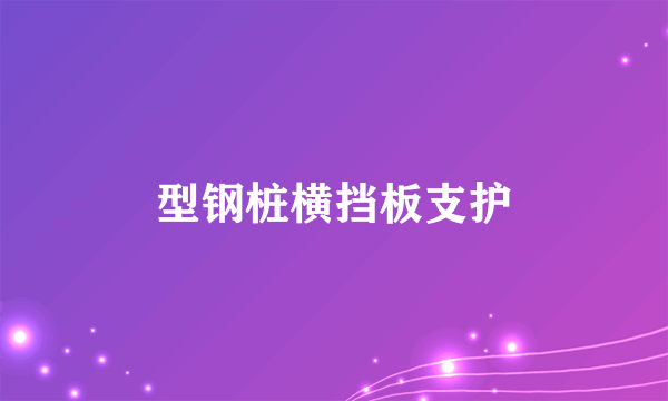 型钢桩横挡板支护