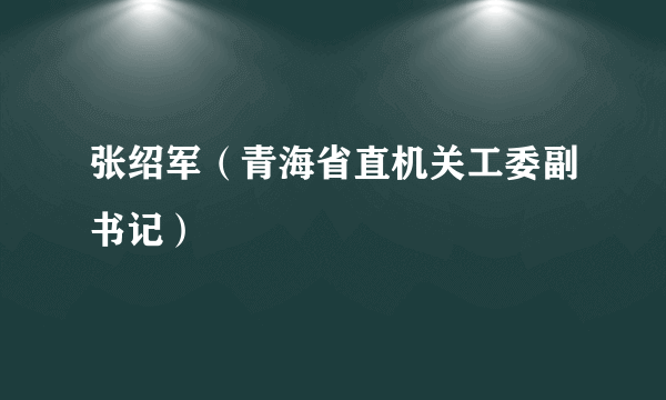 张绍军（青海省直机关工委副书记）