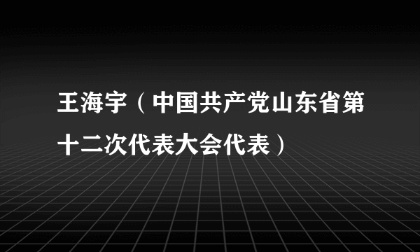 王海宇（中国共产党山东省第十二次代表大会代表）