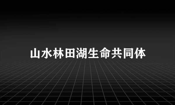 山水林田湖生命共同体