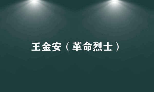 王金安（革命烈士）