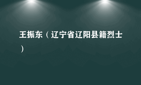 王振东（辽宁省辽阳县籍烈士）