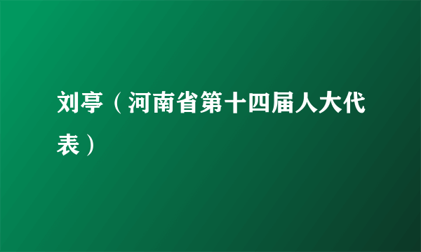 刘亭（河南省第十四届人大代表）