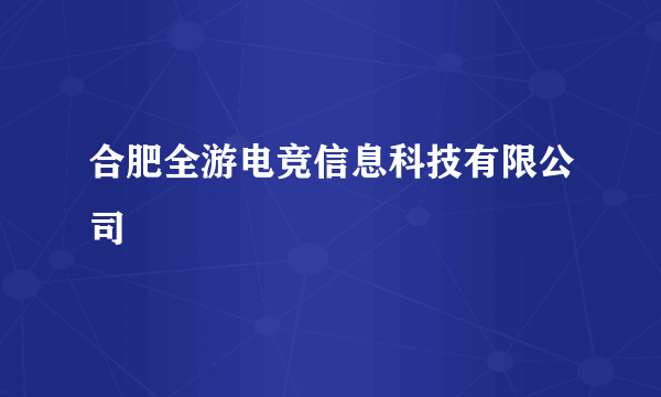 合肥全游电竞信息科技有限公司