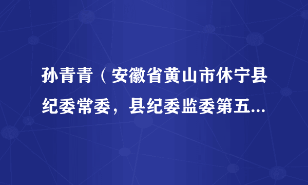 孙青青（安徽省黄山市休宁县纪委常委，县纪委监委第五纪检监察室主任）
