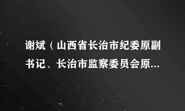 谢斌（山西省长治市纪委原副书记、长治市监察委员会原副主任）