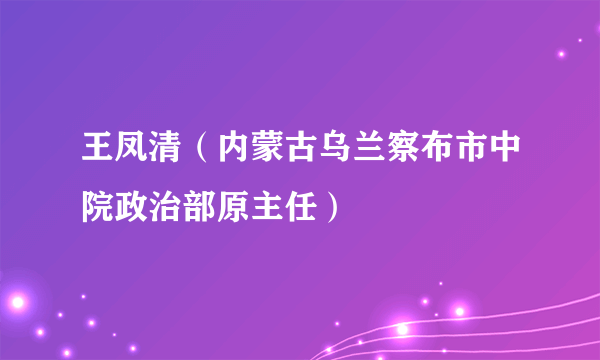 王凤清（内蒙古乌兰察布市中院政治部原主任）