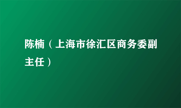陈楠（上海市徐汇区商务委副主任）