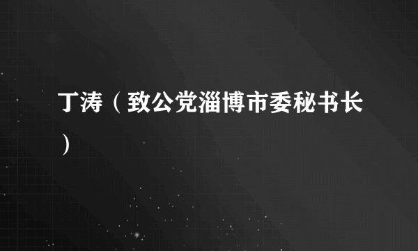 丁涛（致公党淄博市委秘书长）