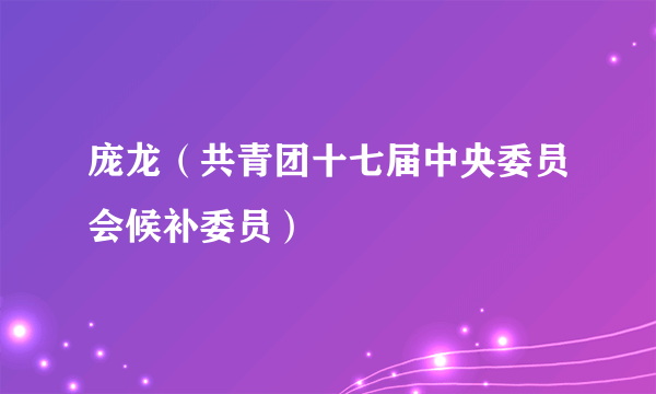 庞龙（共青团十七届中央委员会候补委员）