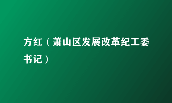 方红（萧山区发展改革纪工委书记）