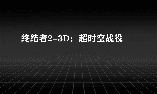 终结者2-3D：超时空战役