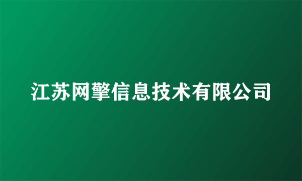 江苏网擎信息技术有限公司