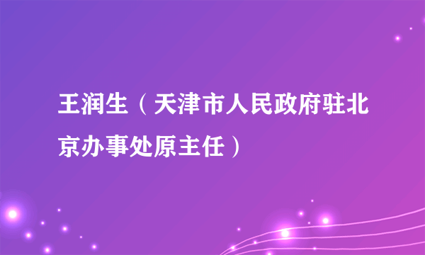 王润生（天津市人民政府驻北京办事处原主任）
