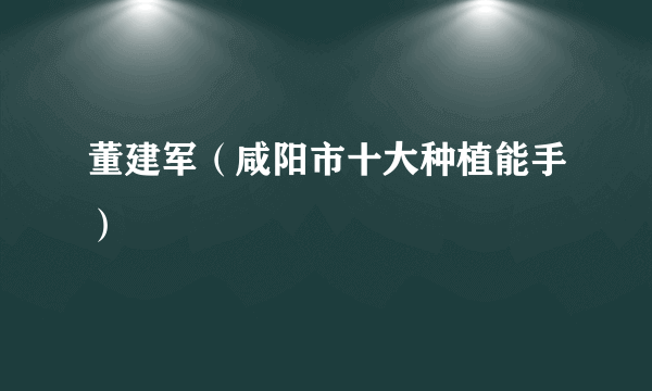 董建军（咸阳市十大种植能手）