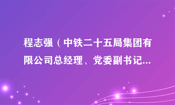 程志强（中铁二十五局集团有限公司总经理、党委副书记、董事）