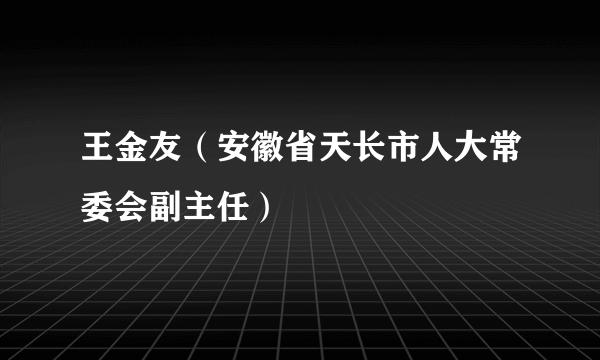 王金友（安徽省天长市人大常委会副主任）