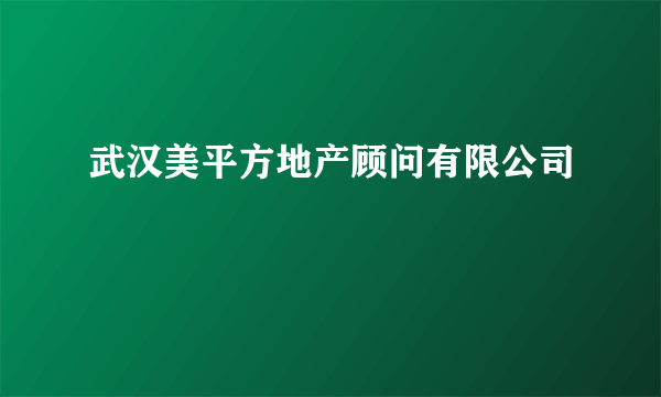 武汉美平方地产顾问有限公司