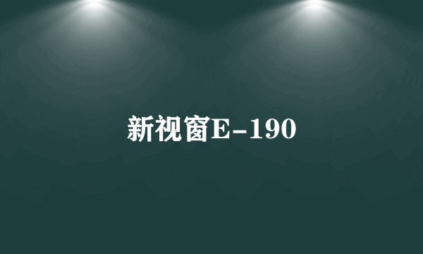 新视窗E-190