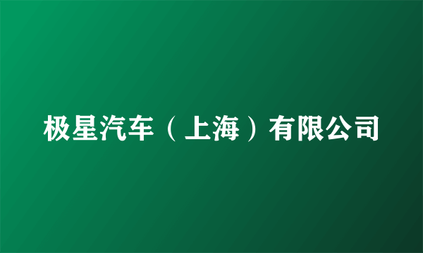 极星汽车（上海）有限公司