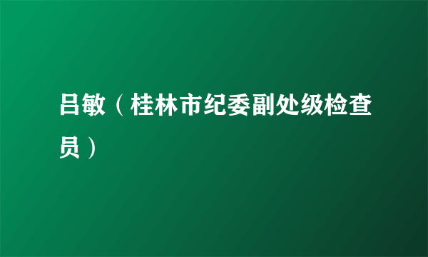 吕敏（桂林市纪委副处级检查员）