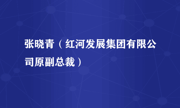 张晓青（红河发展集团有限公司原副总裁）