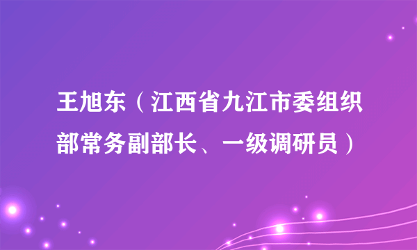 王旭东（江西省九江市委组织部常务副部长、一级调研员）