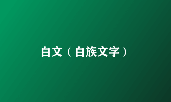 白文（白族文字）