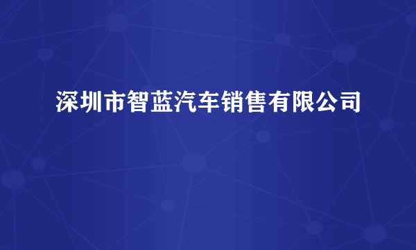 深圳市智蓝汽车销售有限公司
