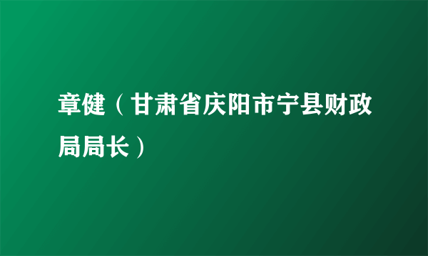 章健（甘肃省庆阳市宁县财政局局长）