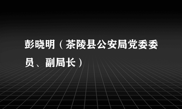 彭晓明（茶陵县公安局党委委员、副局长）