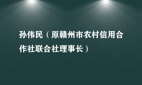 孙伟民（原赣州市农村信用合作社联合社理事长）