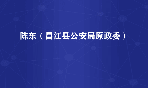 陈东（昌江县公安局原政委）