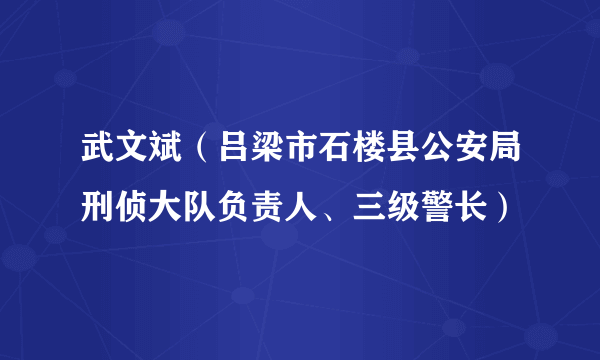 武文斌（吕梁市石楼县公安局刑侦大队负责人、三级警长）