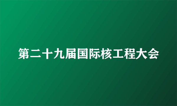 第二十九届国际核工程大会