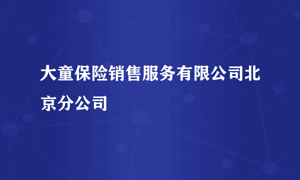 大童保险销售服务有限公司北京分公司