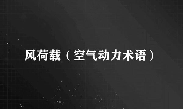 风荷载（空气动力术语）