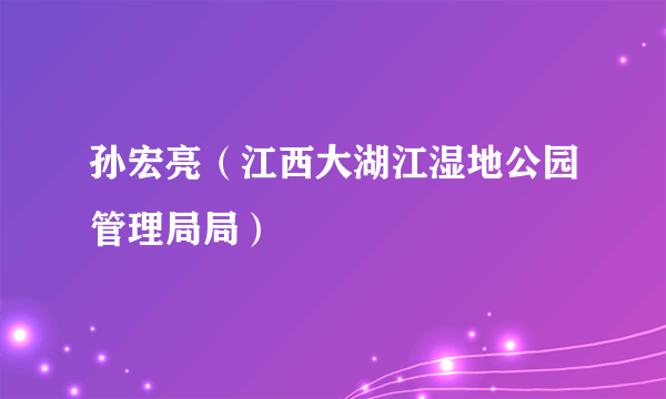 孙宏亮（江西大湖江湿地公园管理局局）