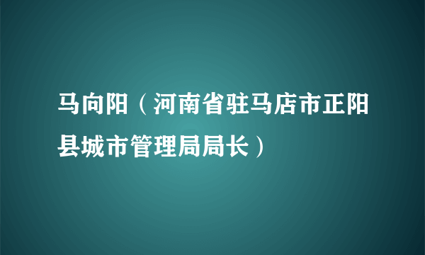 马向阳（河南省驻马店市正阳县城市管理局局长）