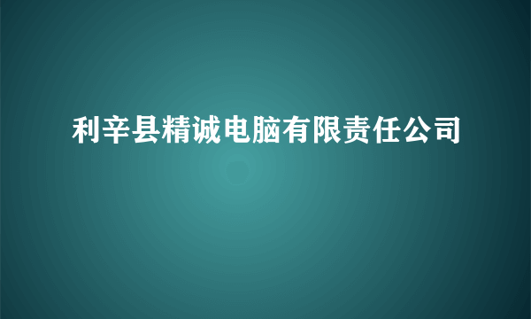 利辛县精诚电脑有限责任公司