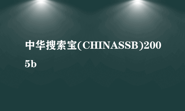 中华搜索宝(CHINASSB)2005b