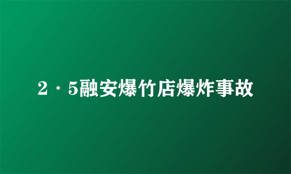 2·5融安爆竹店爆炸事故