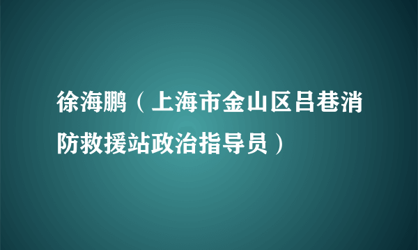 徐海鹏（上海市金山区吕巷消防救援站政治指导员）