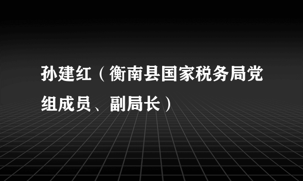 孙建红（衡南县国家税务局党组成员、副局长）