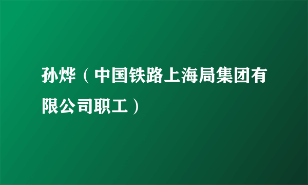 孙烨（中国铁路上海局集团有限公司职工）