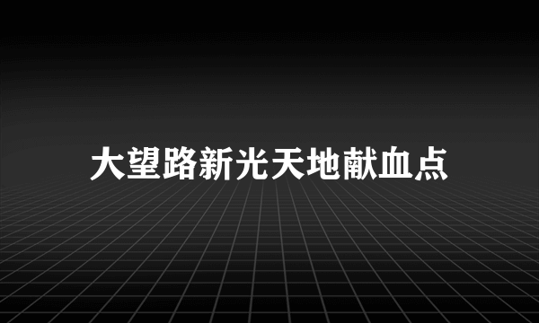 大望路新光天地献血点