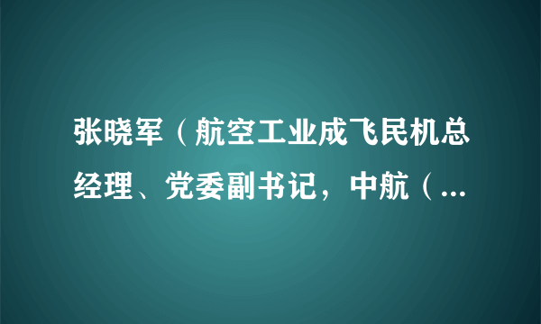 张晓军（航空工业成飞民机总经理、党委副书记，中航（成都）无人机系统股份有限公司董事长）