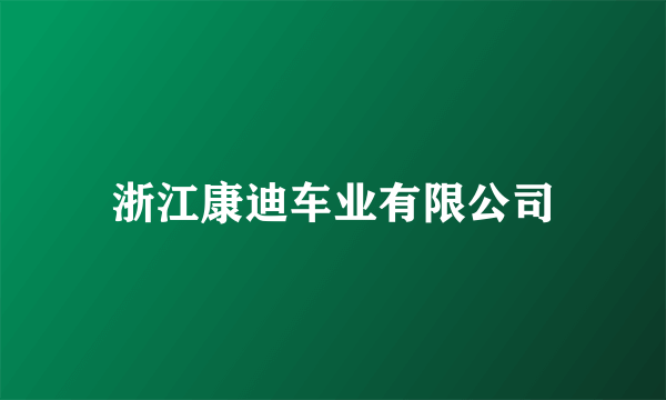 浙江康迪车业有限公司