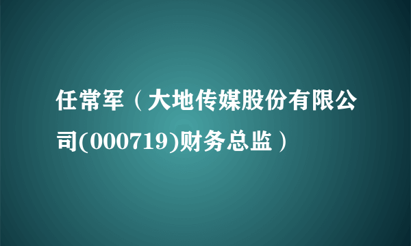 任常军(大地传媒股份有限公司(000719)财务总监)